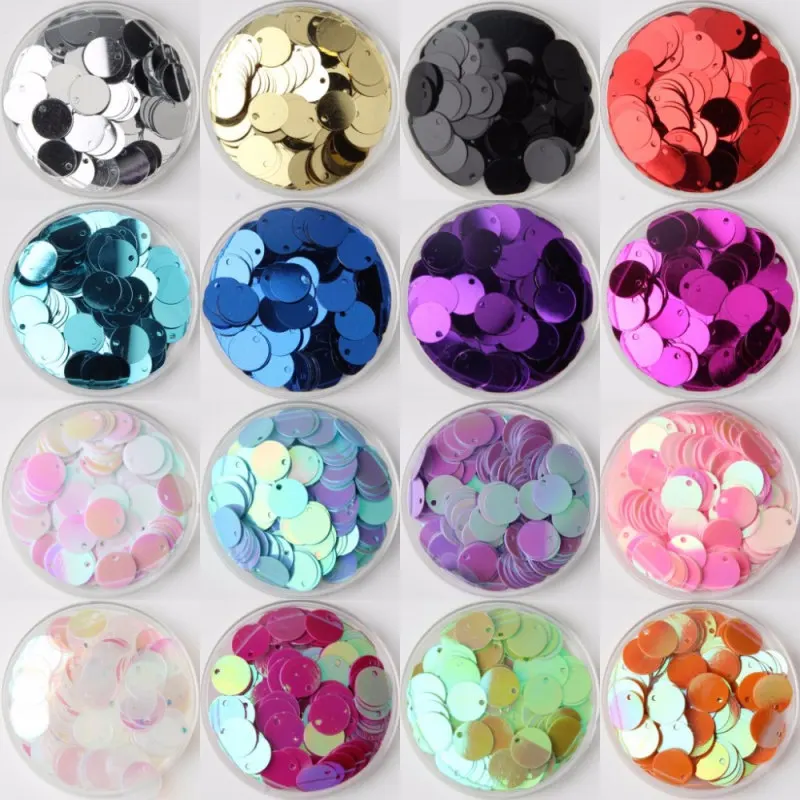 10g(1000pcs)6mm Flat Round Sequins Paillettes sewing Wedding Craft pvc sequin confetti for Garment Accessories with 1 side hole