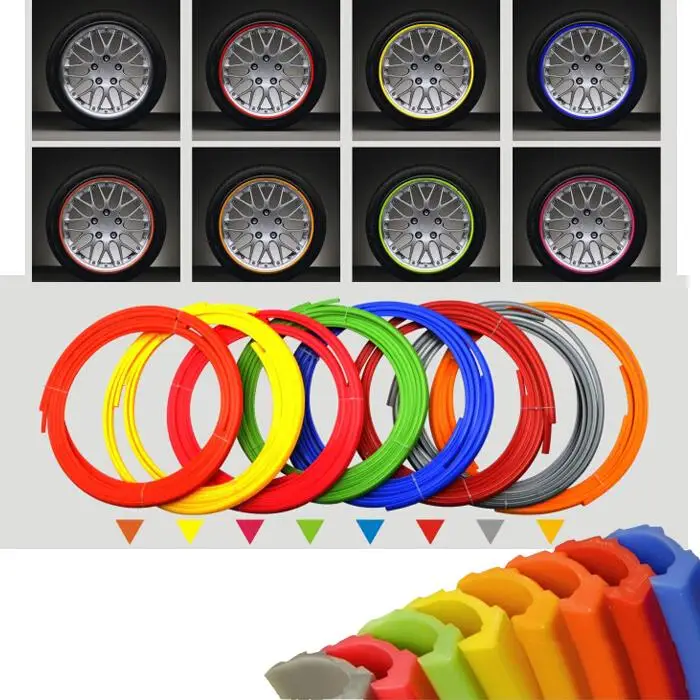 

4pcs/set Automobile Track Wheel Rim Anti-Scratch Decorative Protection Circle Strips for 14-22"