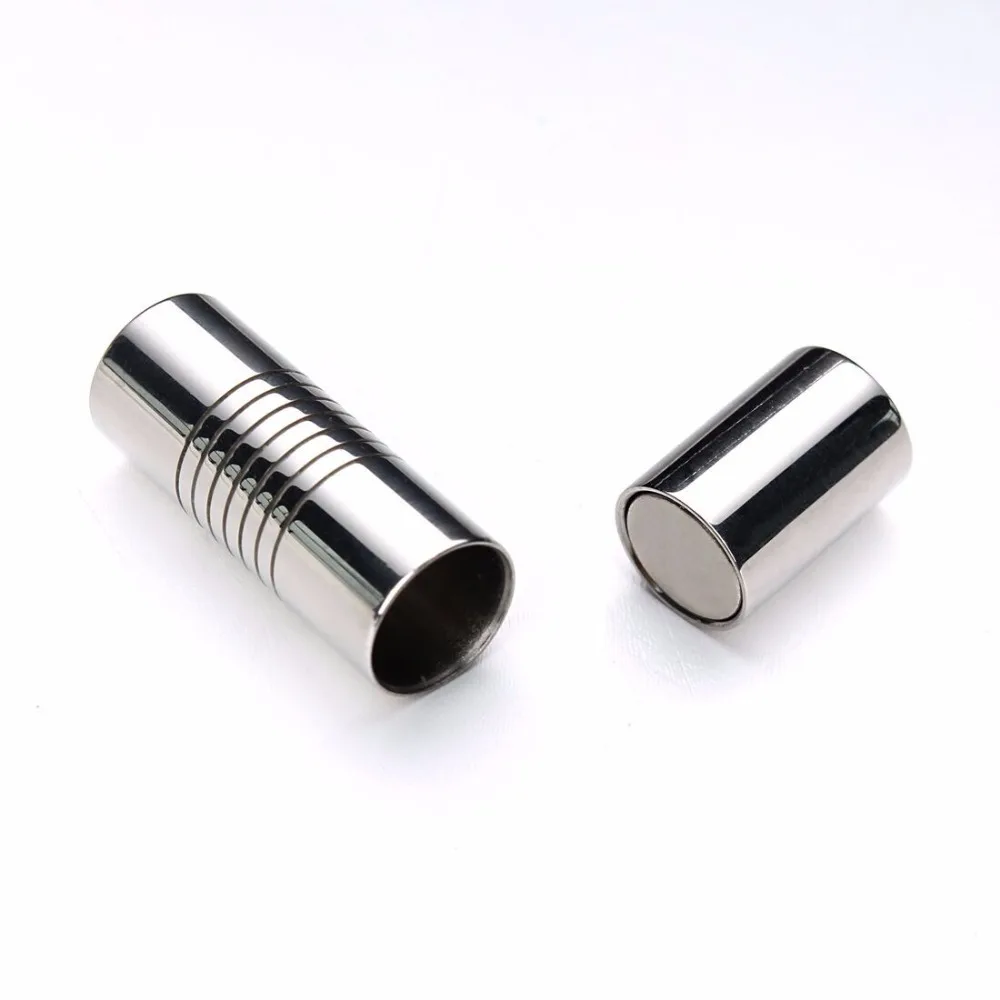 5pcs Stainless Steel Round Magnetic Clasps Silver Tone Golden Connector Fit 2mm 3mm 4mm 6mm 8mm Leather Cord Bracelets Findings