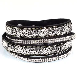 New Arrival Double Wrap Bracelets With Pave Full Crystal Rhinestones Crystal Bracelets Glass Seedbeads Bracelets Braccialetto