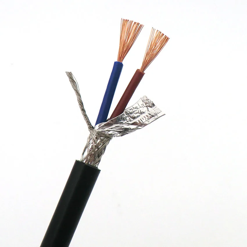 Shielded Wire Sheath Cable 2, 3, 4 Core 0.75mm² with Pure Oxygen Free Copper Double Shield Signal Control Wire RVVP