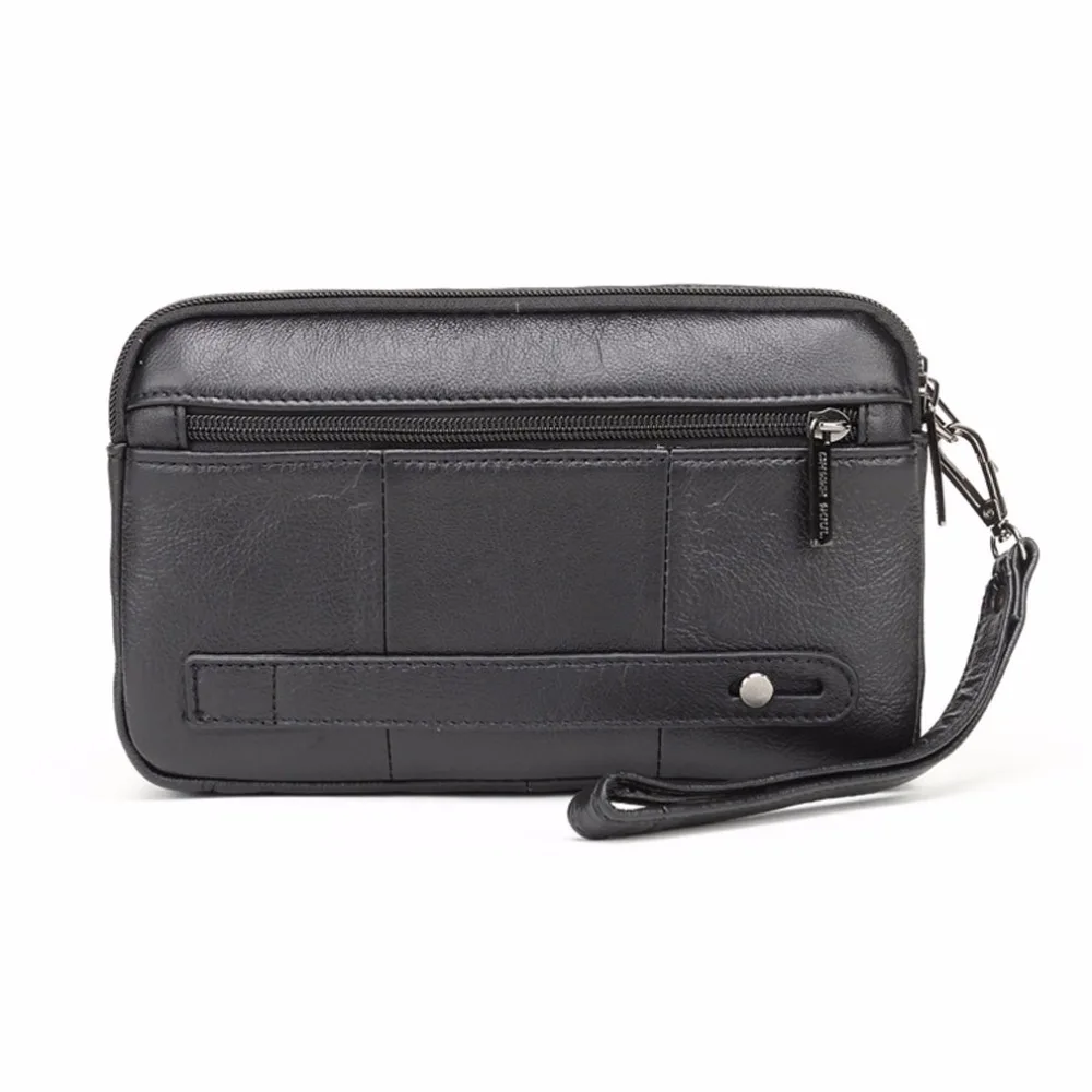 Bolsa de embreagem de couro genuíno para homens, Bolsa de cigarro, couro de vaca de primeira camada, carteira masculina