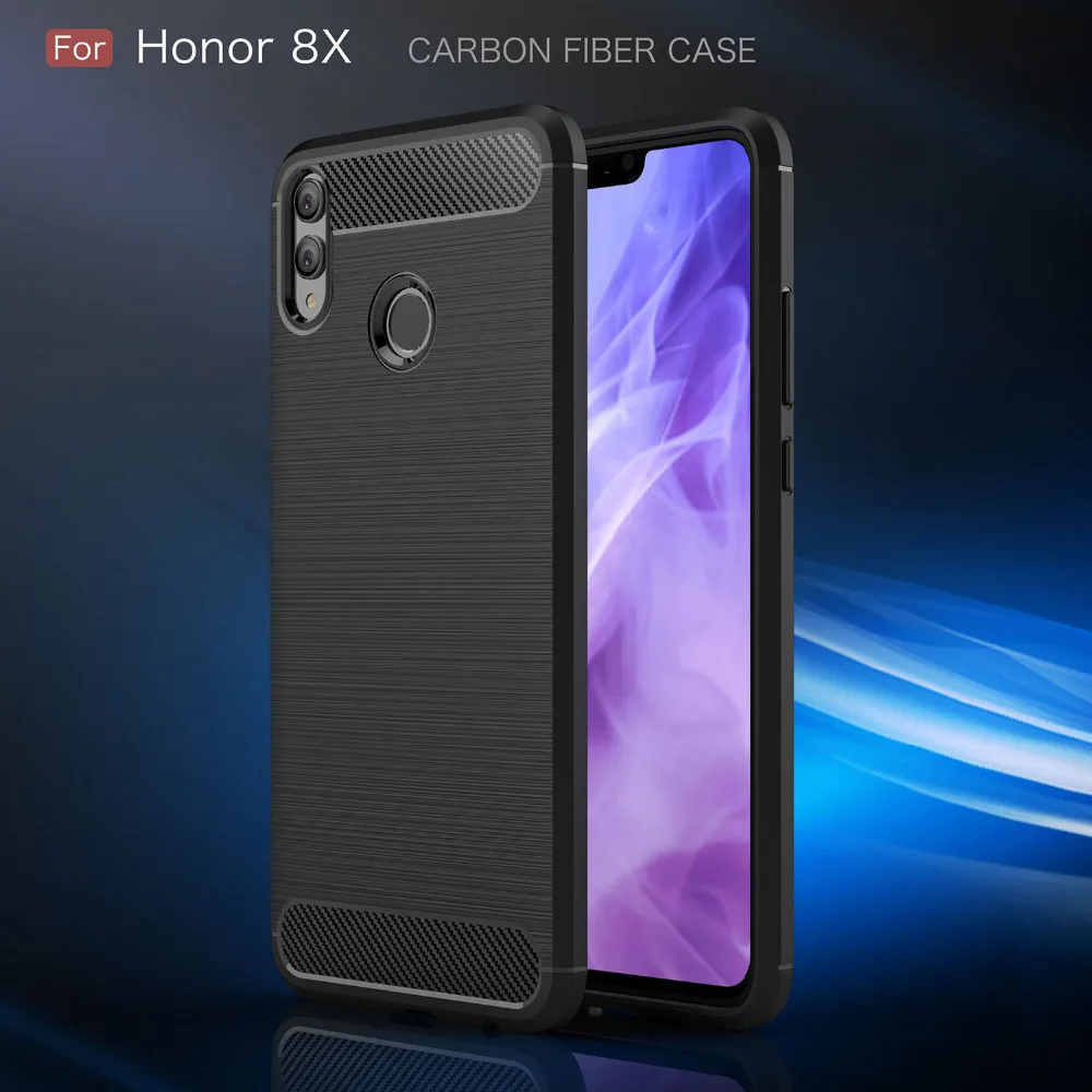 

Honor 8X Case Cover Carbon Fiber Silicone Cases Soft Case For Huawei Honor 8X Honor8X Protective Phone Cover Coque Fundas Etui