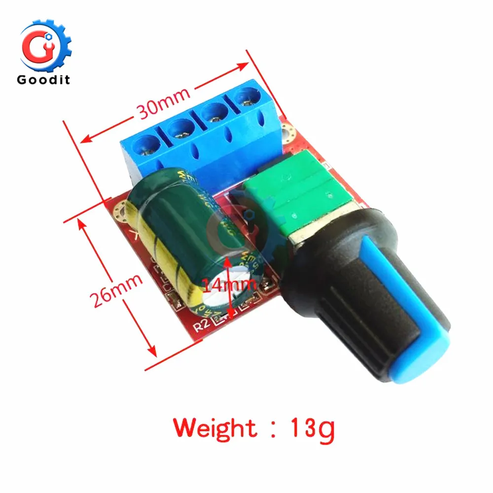 Mini 5A 90W 12V PWM DC Motor Speed Controller Module 4.5V-35V Adjustable Speed Regulator Control Governor Switch 24V