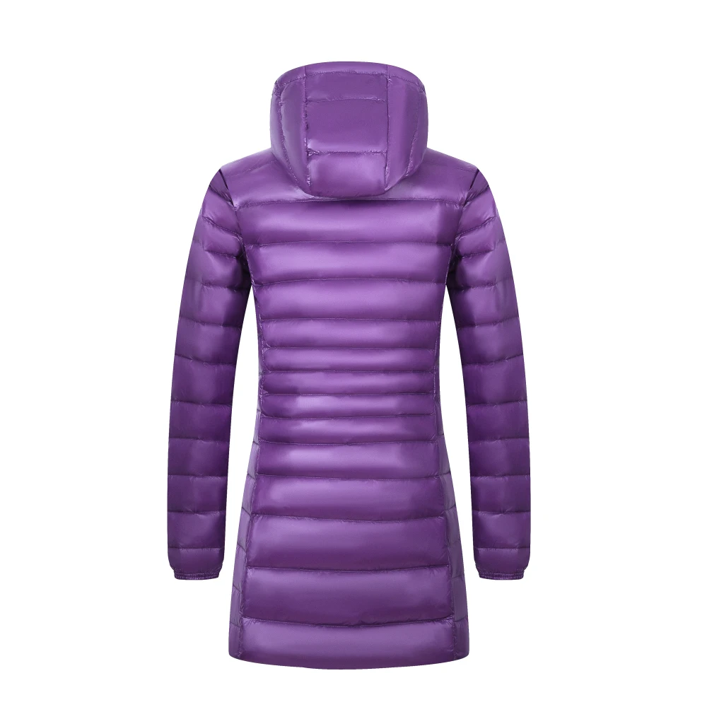 Marca NewBang, abrigo de talla grande 6XL 7XL 8XL, chaqueta larga de invierno ultraligera para mujer, chaqueta de plumas con capucha, abrigo cálido