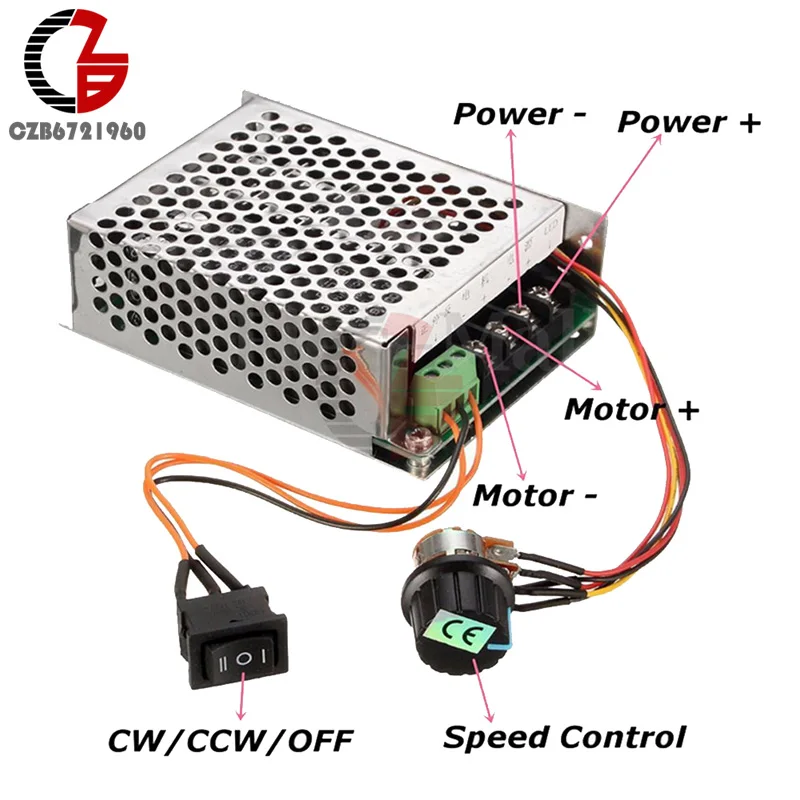 Regulator napięcia DC 10-50V 40A Regulator napędu DC 12V 24V 36V 48V PWM Regulator prędkości silnika CW CCW impuls odwracalny