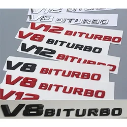 Chrome Matt Gloss Black Red V8 BITURBO V8BITURBO Letters Fender Badges Emblems Sticker for Mercedes Benz AMG