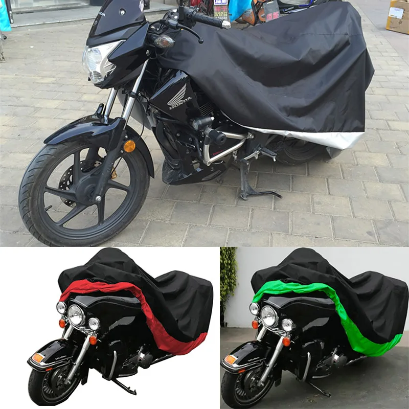 L/XL/XXL/XXXL 180T Motorcycle Cover Outdoor UV Waterproof Rain Dust Proof For Honda Kawasaki Yamaha Suzuki