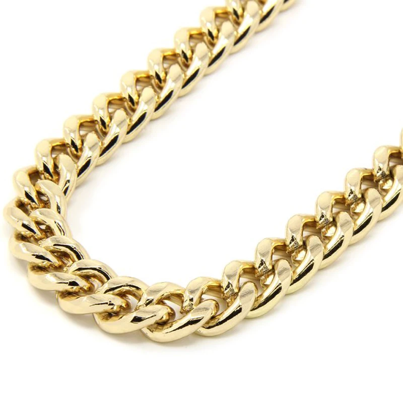 High Quality Heavy 10mm Men Necklace Chain 24k Gold Color Filled Fashion Jewelry Cuban Chain Necklaces For Male