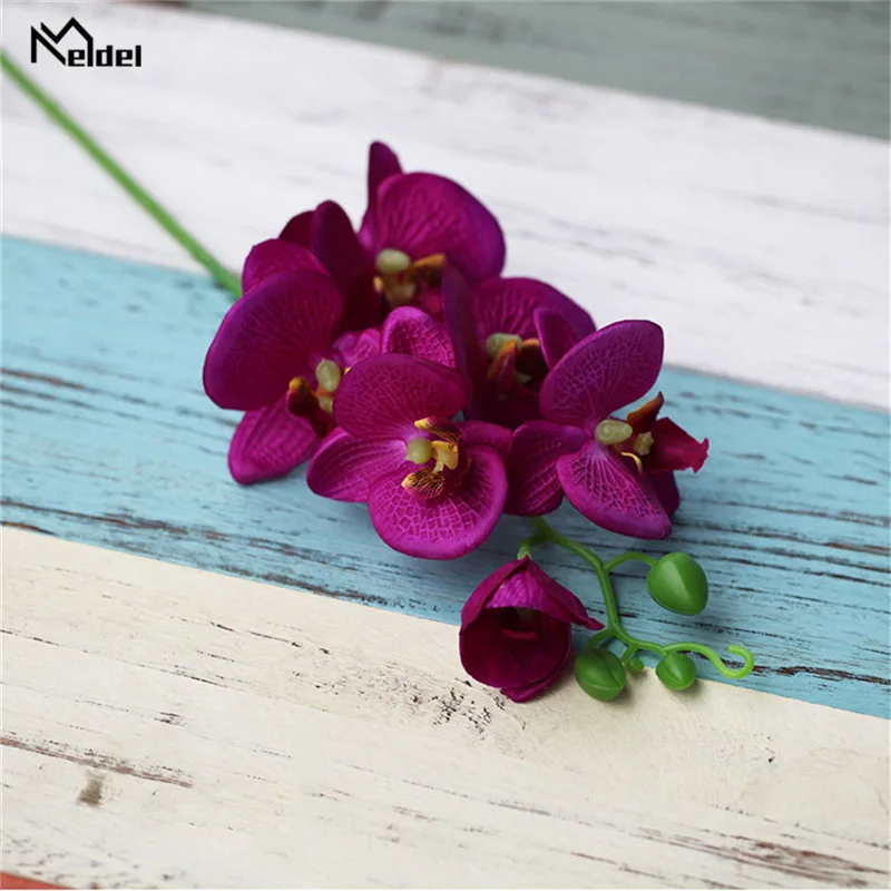 Meldel Hochzeit Bouquet Brautjungfern Rosa Orchidee Blume Künstliche Phalaenopsis Blume Anordnung DIY Home Party Büro Decor