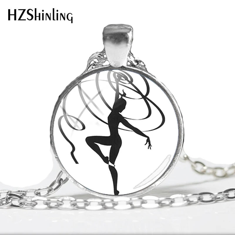 2018 NEW Gymastics Glass Dome Photo Pendant Necklace Beautiful Gymnastics Photo Art Printed Photo Pendant Jewelry HZ1