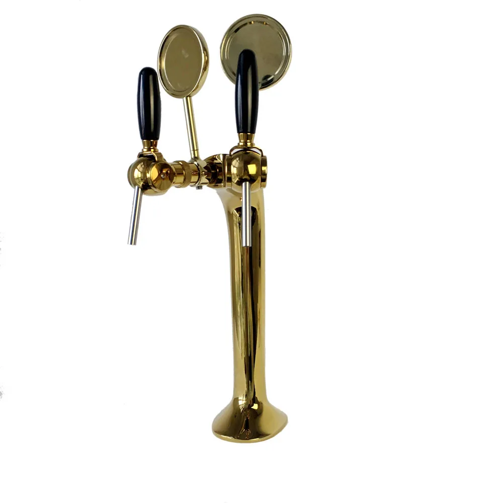 Kegerator Beer Tower Unit / 2 Beer Faucet  /Double Tap Beer Tower Unit /Golden Beer Dispenser