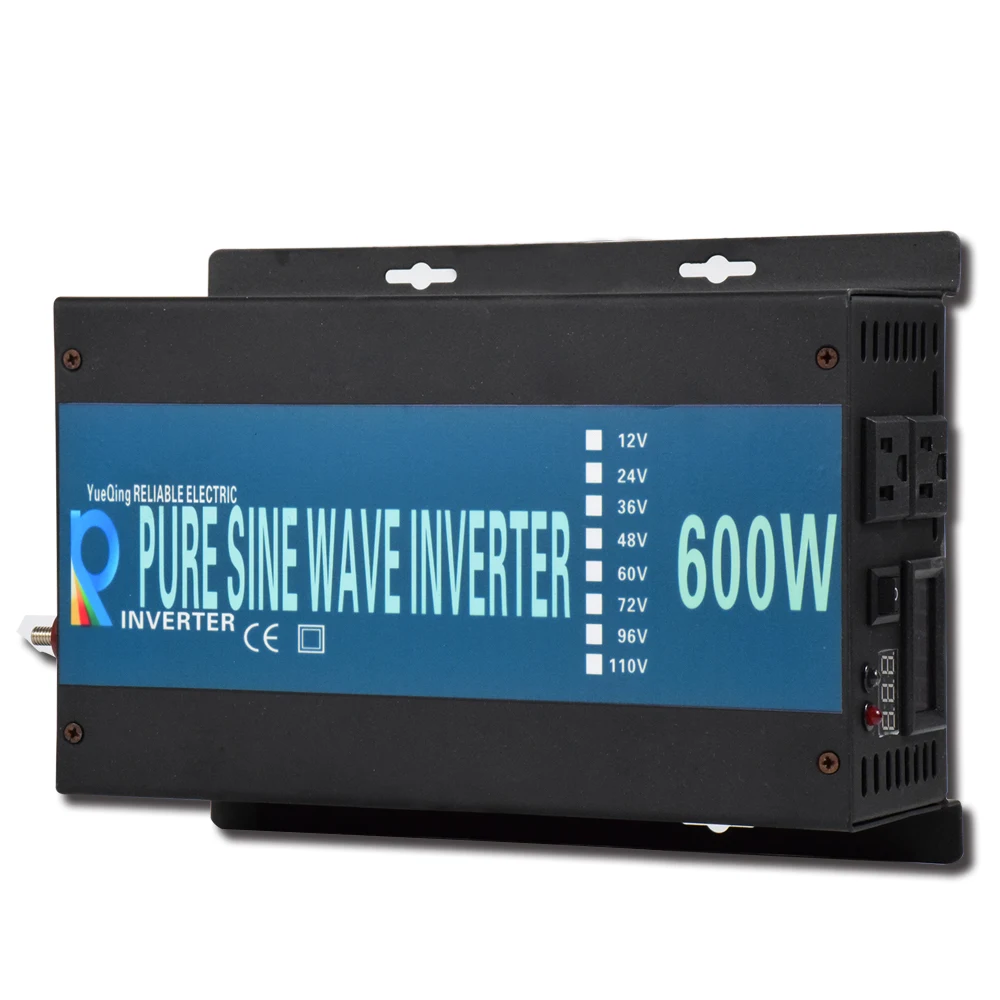 

600w Pure Sine Wave Power Inverter Battery Charger Solar Controller Car LED Display Off-grid DC 12V 24V 48V to AC 120V 220V