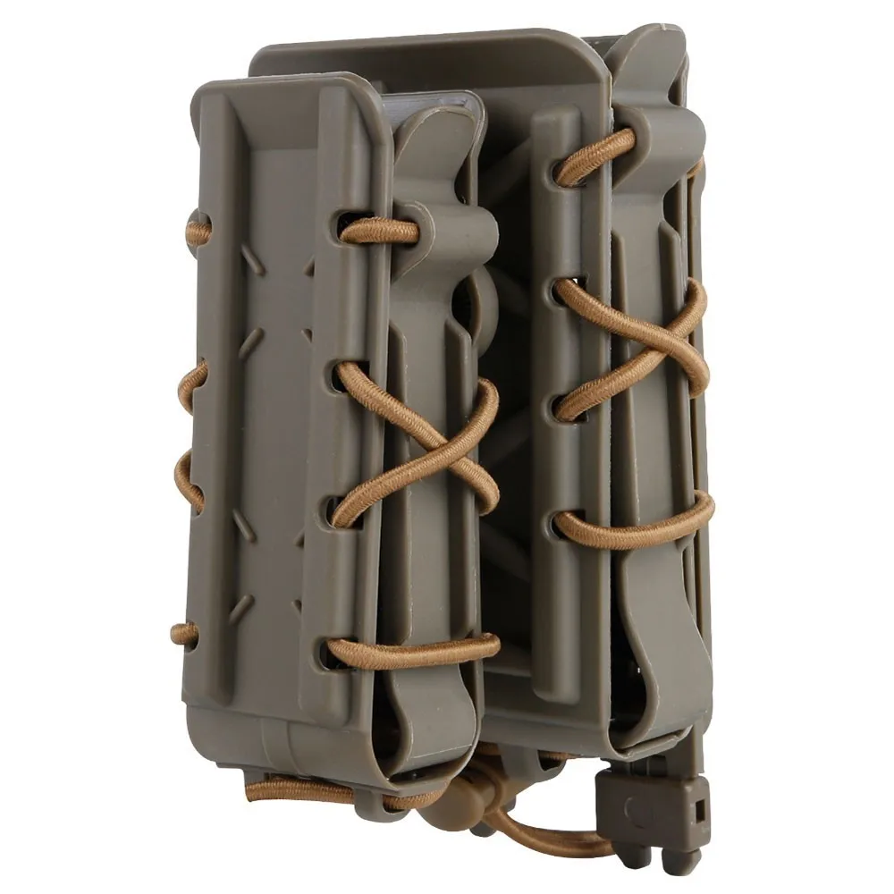 Tactical 5.56 7.62 MOLLE Shock Bungee Cord Magazine Pouch Weight Light Hunting Shooting Accessories Pop Lock Flared Top Nylon