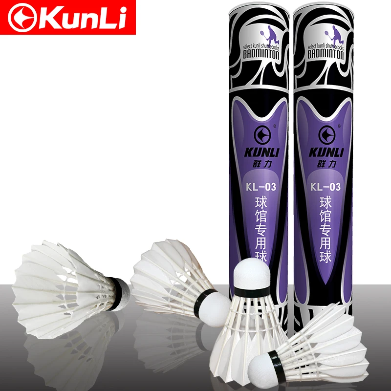 

original KUNLI-03 grade C water duck feather badminton shuttlecock professional competition grade 5tube/lot free shipping