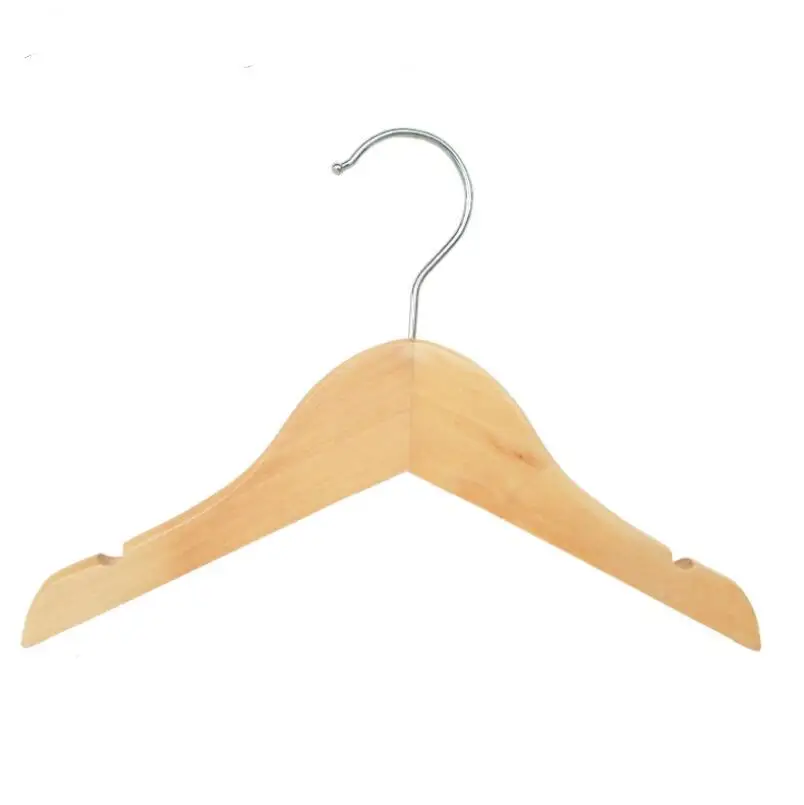 26cm Natural Wood Baby Children Kids Clothes Hanger with Dress Nothches Black White wood Retro color Optional LX6507