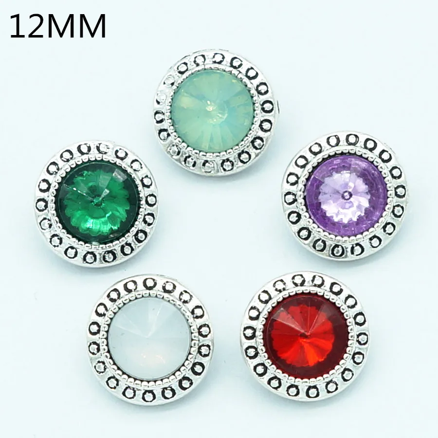 

Hot sale 10pcs mixed beauty dots 12MM rhinestone snap buttons fit DIY 12mm snap jewelry KZ9082