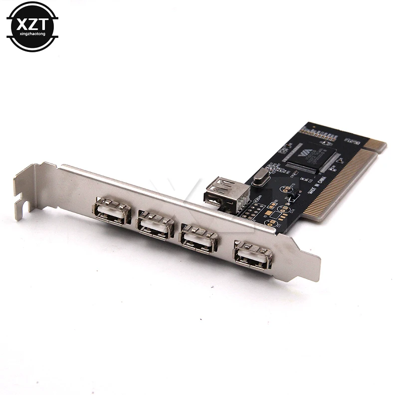 Newest Arrival USB 2.0 4 Port 480Mbps High Speed VIA HUB PCI Controller Card Adapter PCI Cards