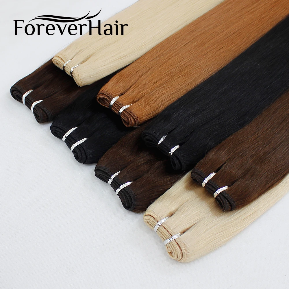 

FOREVER HAIR 100g/pc 16" 18" 20" Remy Human Hair Extensions Weave Straight Hair Extension Weft Platinum Blonde Color Bundles