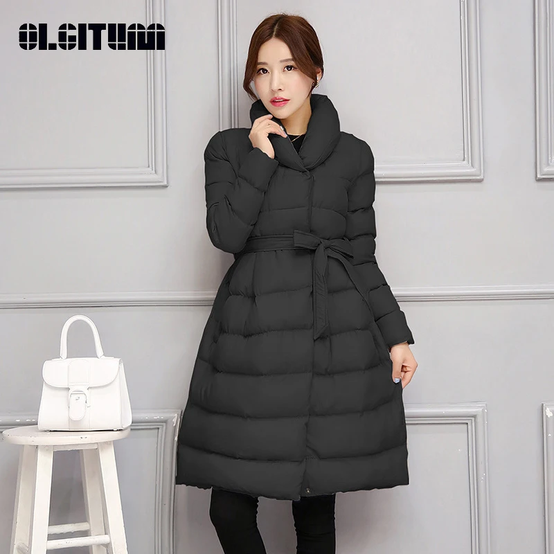 

New Winter Women Long Cotton Padded Jacket Korean Version Cotton Coat Large Size Thicken Warm A-Line Cotton Coat Jacket Outwear