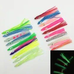 100Pcs*5cm /6cm/7cm Fishing Artifical Lures Luminous octopus skirt squid lure octopus Rig soft bait squid lures
