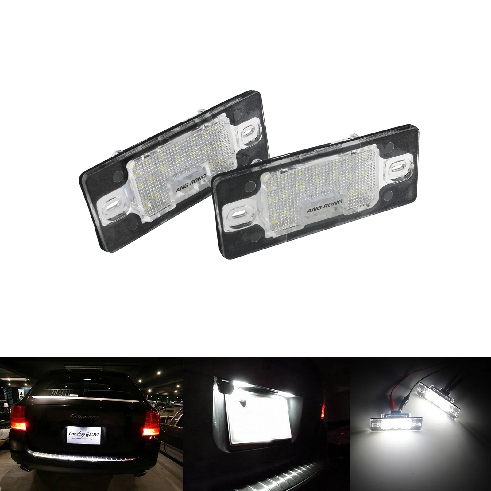 

ANGRONG 2x LED Licence Number Plate Lamp For VW Touareg 7L Passat B5.5 TT Canbus Cayenne 955