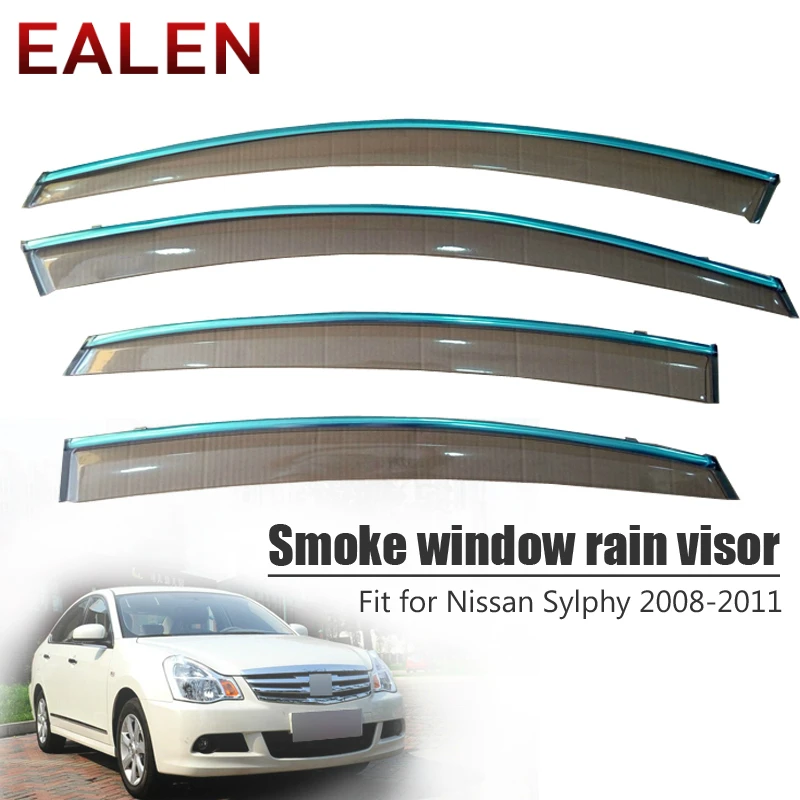 

EALEN For Nissan Sylphy 2008 2009 2010 2011 Styling Vent Sun Deflectors Guard Accessories 4Pcs/1Set Smoke Window Rain Visor