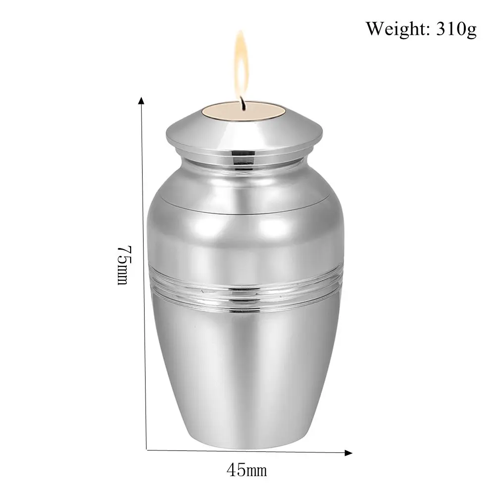 

Mirror Polished Stainless Steel Luxury Candlestick Ash Urn Mini Keepsake Candle Holder Cremation Urns for Votive Prayer