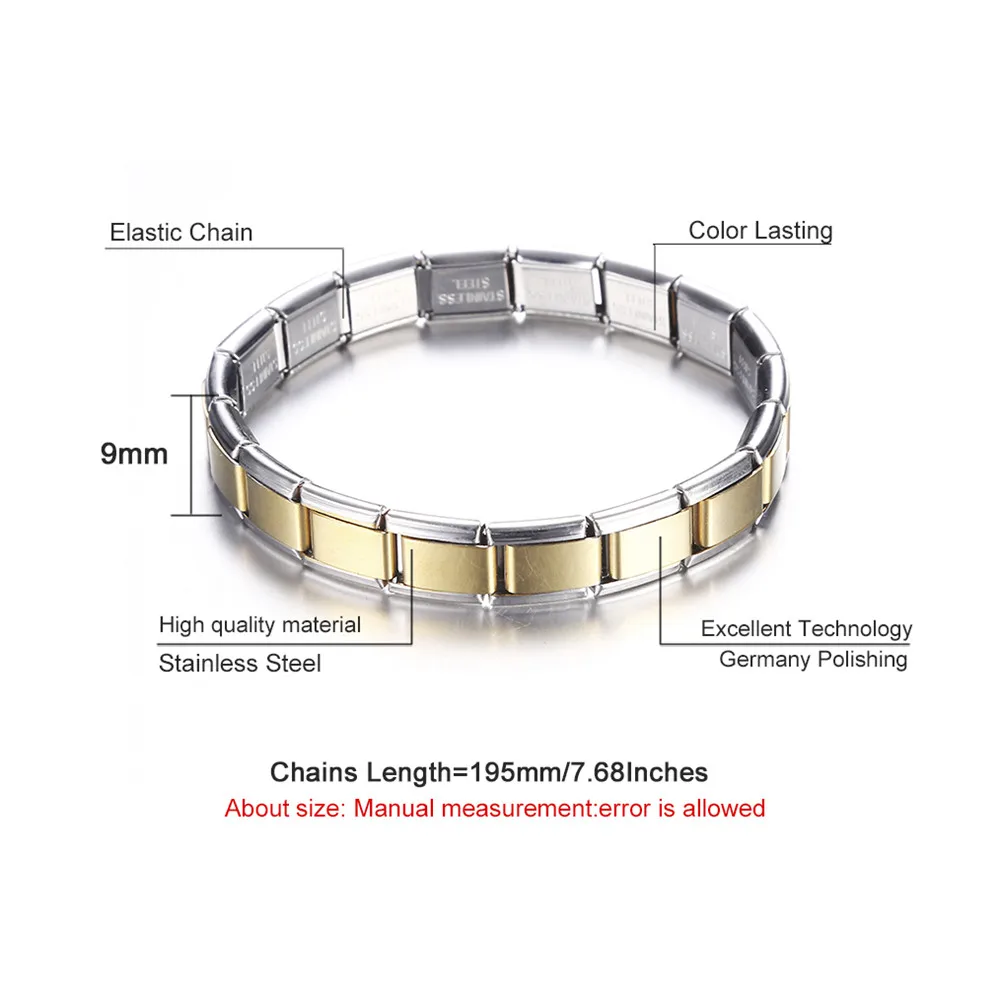 Elastic Link Chain Stainless Steel Bracelet for Men Women Steel Bracelet Simple Jewelry