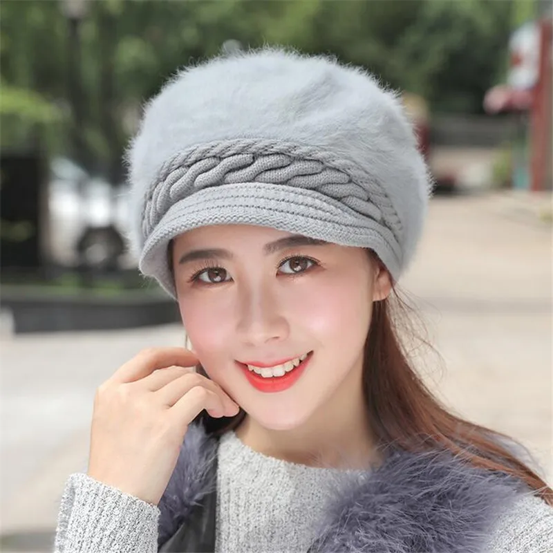 2018 Hot Mink and Fox fur ball cap winter hat women hat girl knitted hats skullies beanies brand new thick female cap