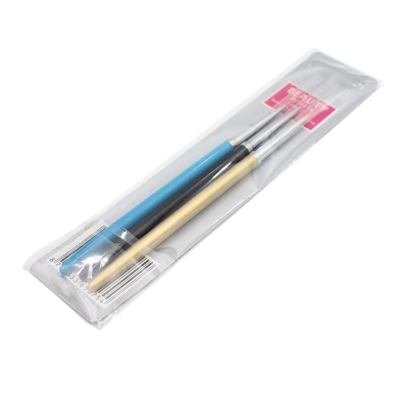 3pcs Unghie artistiche Liner Che Punteggia L'insieme di Spazzola Gradiente Francese Linee Strisce Griglia Fiore di Disegno Della Pittura Della Penna per Estensione UV Del Gel