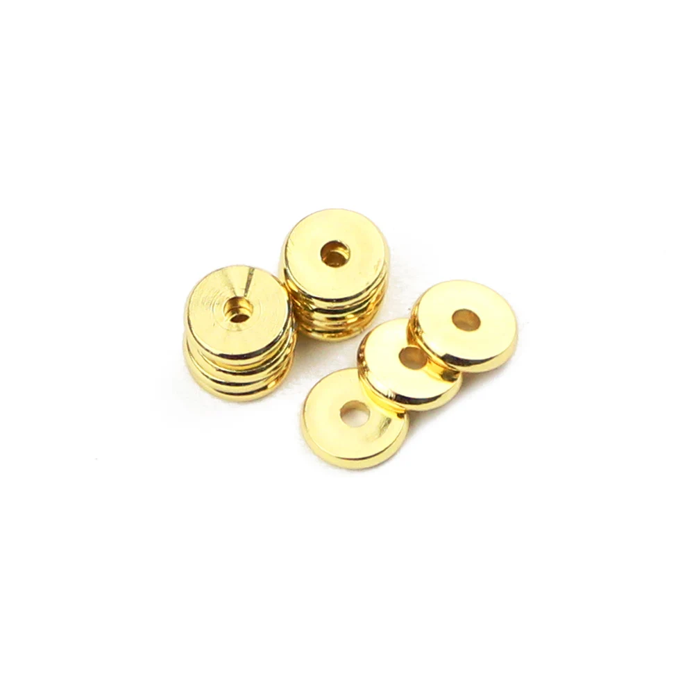 4 6 8mm Coin Spacer copper beads Gold Color/Rose Gold color flat round Loose beads for Jewelry bracelet Necklace making DIY 30ps