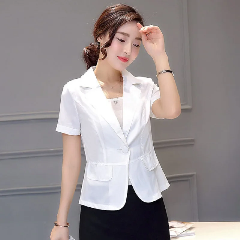 Short-Sleeved Slim Slimming Jacket for Women, One Button Small Suit, Female Fashion, New, Summer, W563