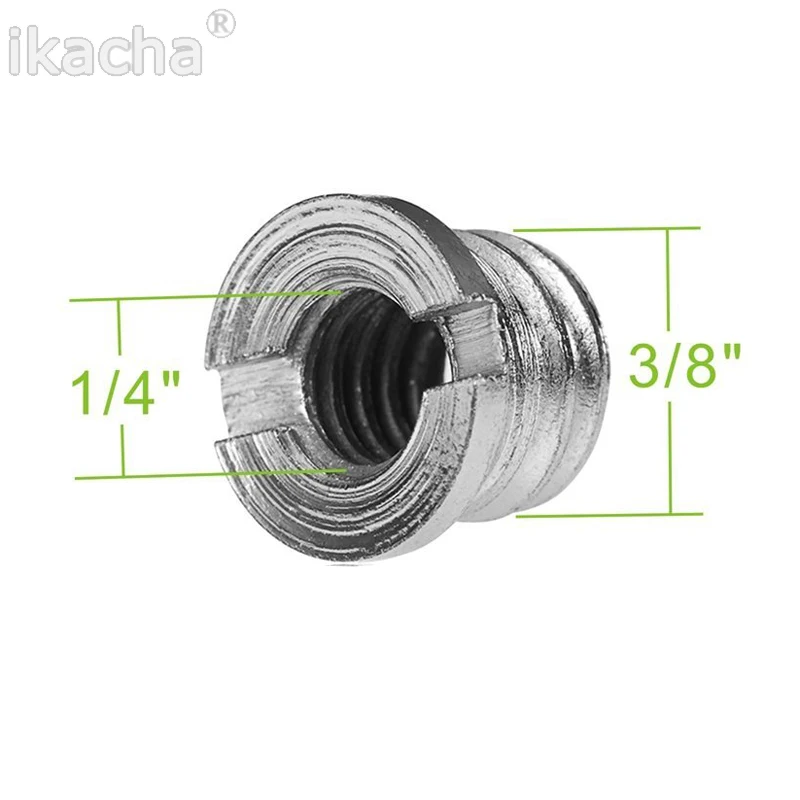 1 Pcs New Silver 1/4 To Metal 3/8 Convert Screw Adapter For Tripod Monopod Ballhead For SLR Camera Accessories High Quality