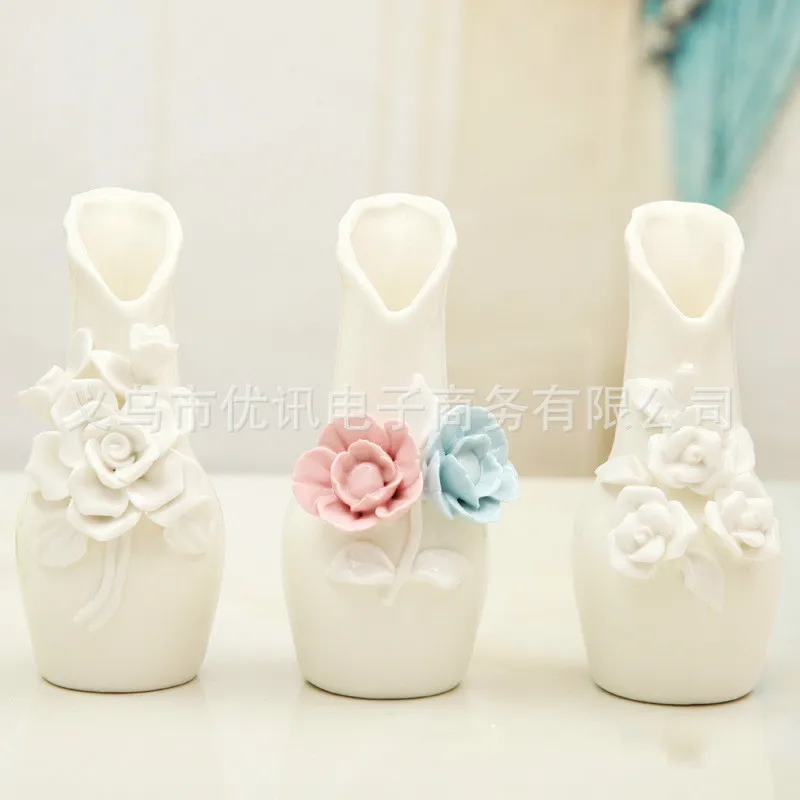 Jingdezhen ceramic vase Home Furnishing Mini handmade white porcelain vase