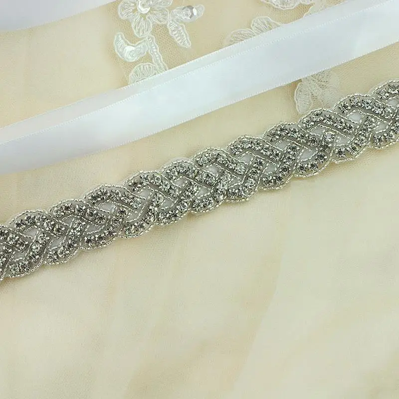 Ceinture de mariage avec strass, argent, diamant, cristal, pour robe de mariée, décoration de mariage