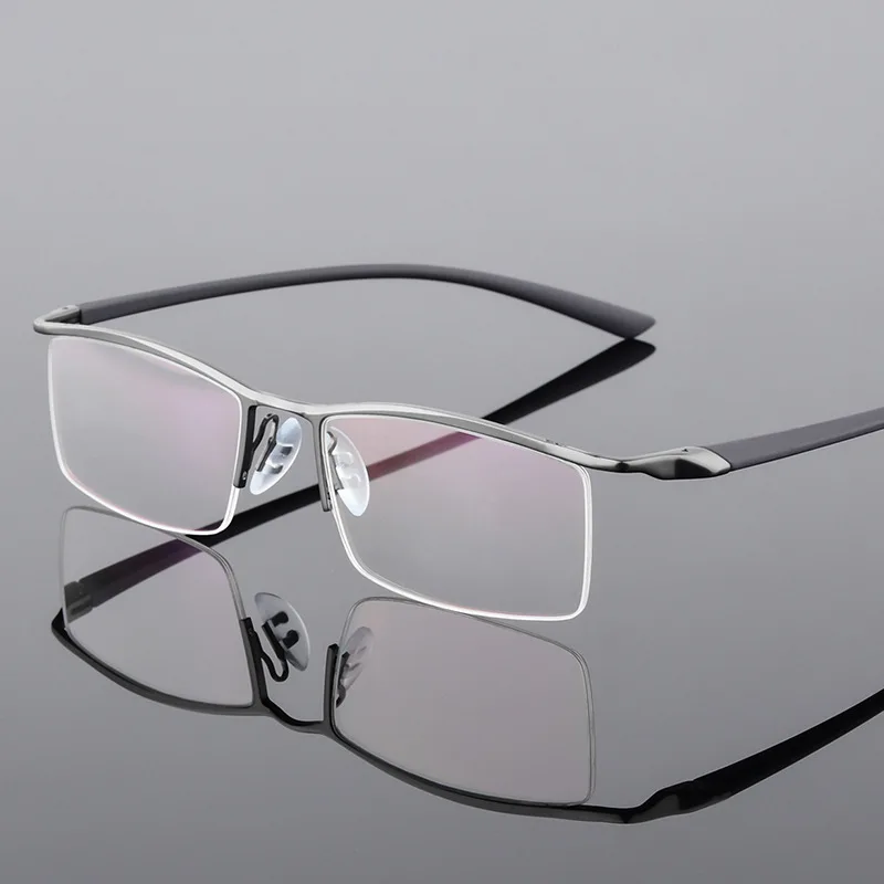 Browline Half Rim Metal Glasses Frame for Men Eyeglasses Fashion Cool Optical Eyewear  Spectacles Prescription  P8190