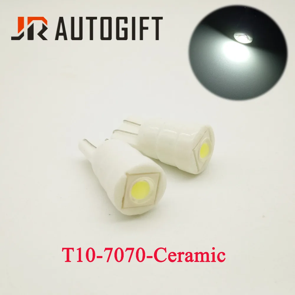 10pcs New Car LED Bulb T10 7070 Ceramic Auto Light Lamp White 12V W5W 194 License plate light Clearance light Car styling