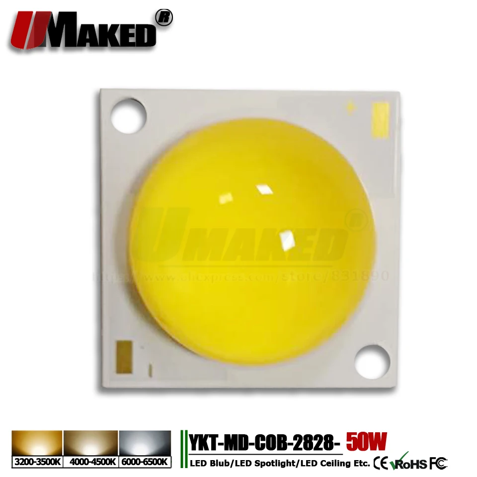

2pcs Mold Top Lens LED Chips 50W 2828/2525mm Integrated SMD COB diode 14x30mil Light Bead for LED Bulb Ceiling spotlight
