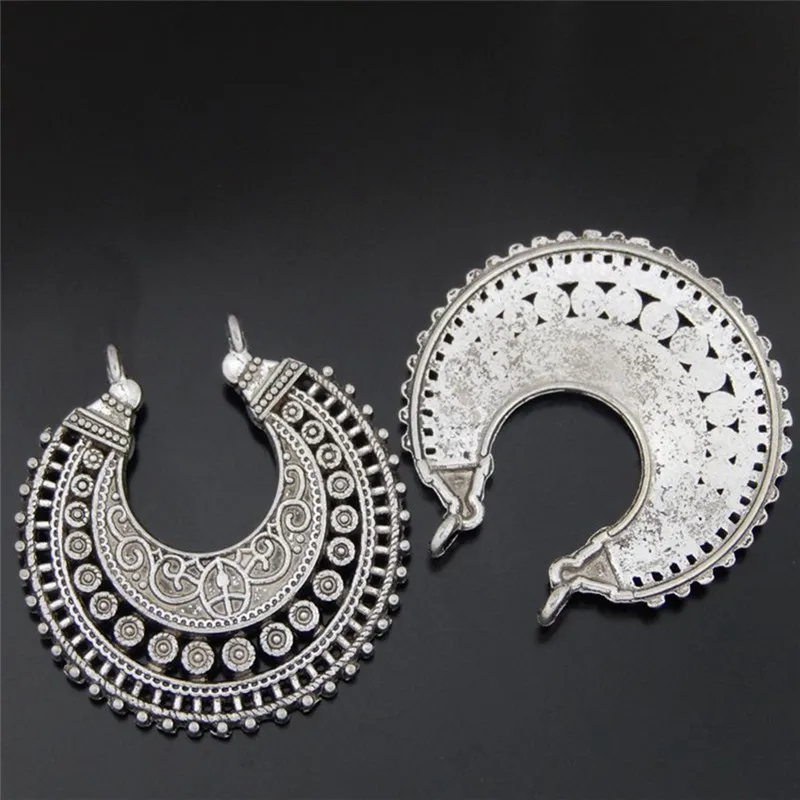 GraceAngie 12PCS  Jewelry color Tone Alloy Crescent Shaped Pendant Ancient  Half Moon Connectors Handmade Jewelry Finding