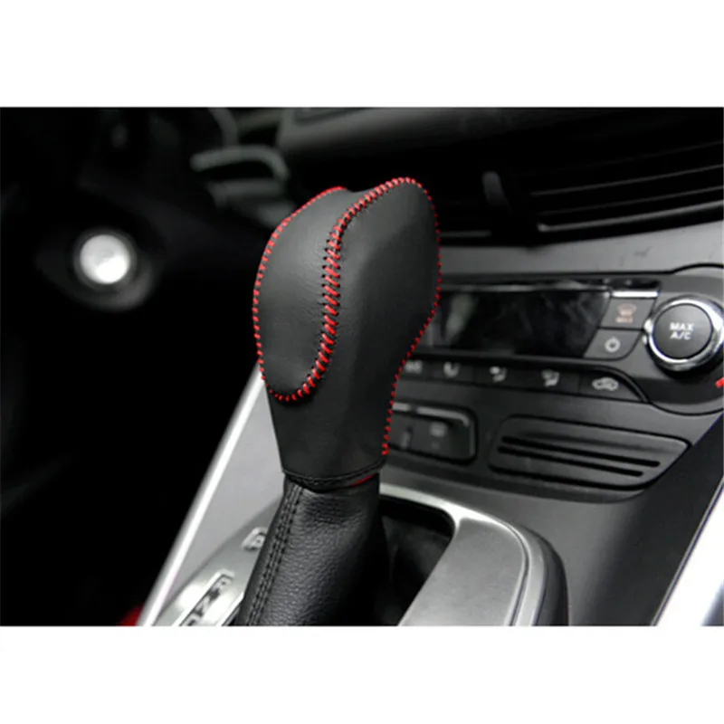 

Car Auto Accessories Gear Cover Decoration Cover AT For Ford Kuga Escape 2013 2014 2015 Pu Leather 1Pc Per Set