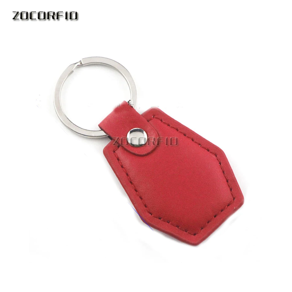 Wholesale 10pcs/lot TK4100 RFID Proximity Access Control Card rfid tag 125Khz ( Leather keychain)