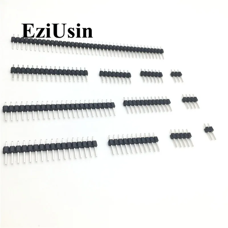 2.54mm Single Row Male 2~40P Breakaway PCB Board Pin Header Connector Strip Pinheader 2/3/4/5/6/8/10/12/15/20/40Pin For Arduino