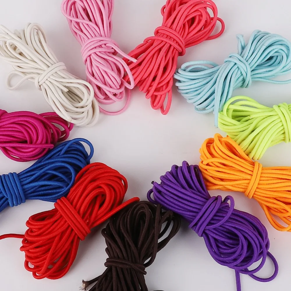 2.5mm Colorful High-Elastic High-Quality Round Elastic Band Round Elastic Rope Rubber Band Elastic Line DIY Sewing Accessories