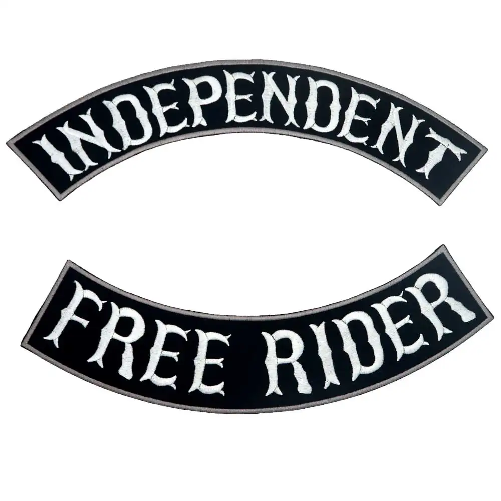 INDEPENDENT FREE RIDER ROCKER Embroidered Sewing Label punk biker Patches Clothes Stickers Apparel Accessories Badge