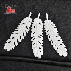 3PCS Handmade Carved Yak Bone Flower Pendant Hawaii Style Bone white Beads DIY Jewelry Accessory 85mmX2mm