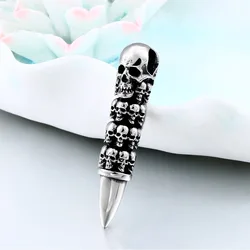 Beier 316L Stainless Steel Skull Wrap Bullet Necklace Pendant Punk Style Men's and Women's High Quality Jewelry Gifts LLBP8-359P