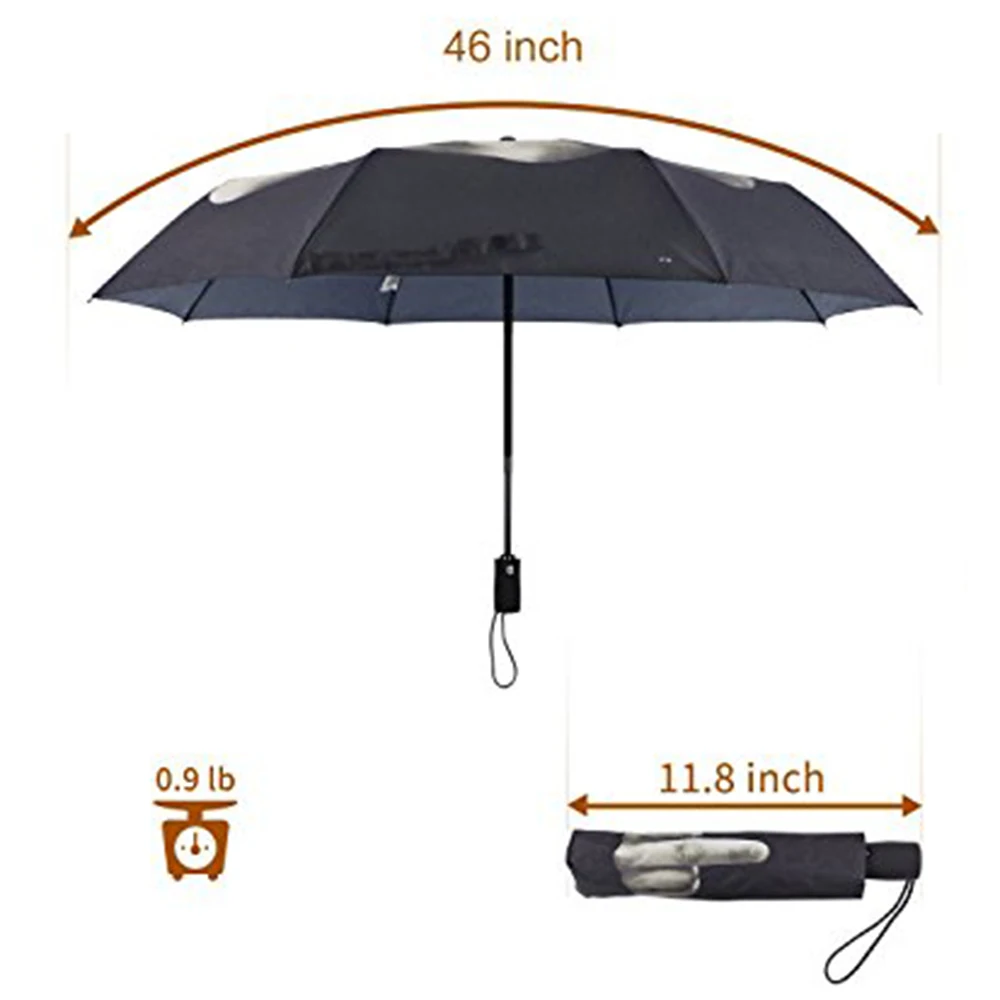 Wind Resistant Folding Automatic Umbrella Cool Middle Finger Auto Luxury Big Windproof Women Men Rain Umbrella Sun Umbrellas