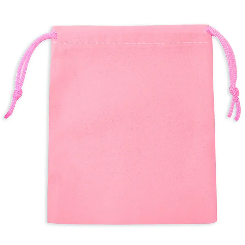 50pcs/lot Pink 3  size pull rope velvet bag, jewelry ring bracelet gift pouchs