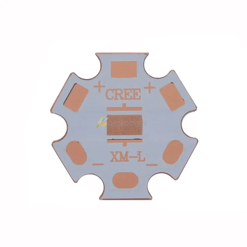 16mm 20mm Cooper PCB For Cree XPG XPG2 XPE XPE2 XML XML2 XHP50 XHP70 MKR led PCB 20mm x 1.6mm Copper Star PCB